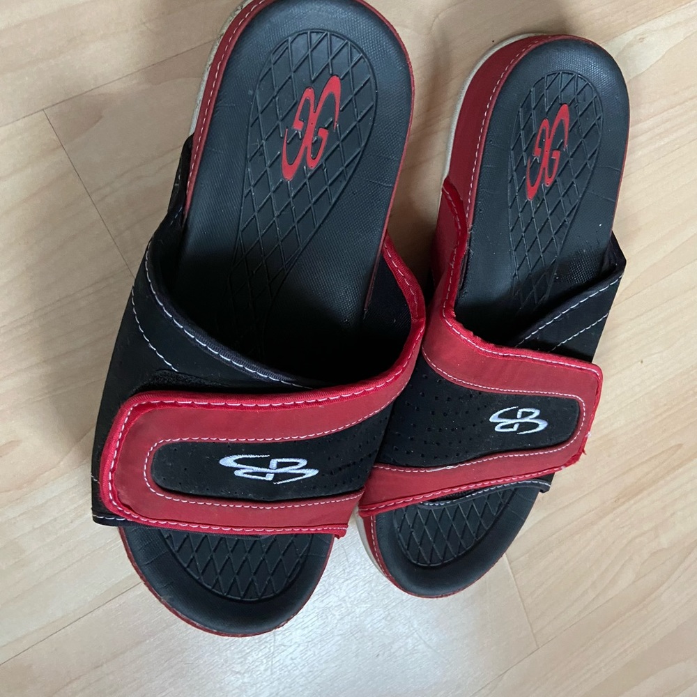 Boombah Red and Black Slides